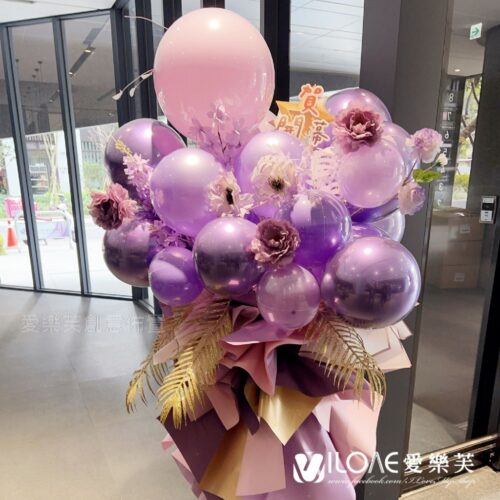 product_47916699_o_3 氣球高架花籃<br><span style="font-size: 20px;">(紫羅蘭 1柱)</span>