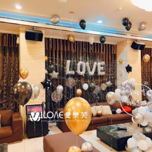 生日-氣球佈置專案67-3 A41生日佈置<br><span style="font-size: 20px;">(戀上銀河)</span>