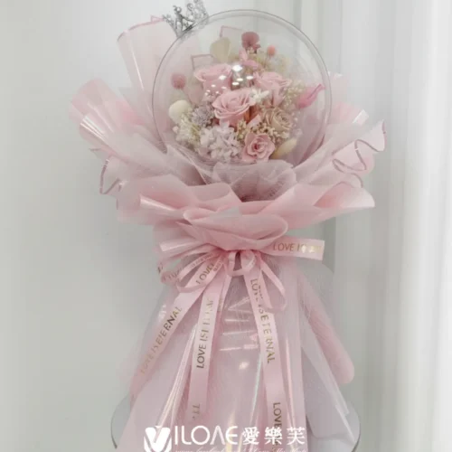 ok 乾燥花/永生花<br>(皇冠圓形水晶款)