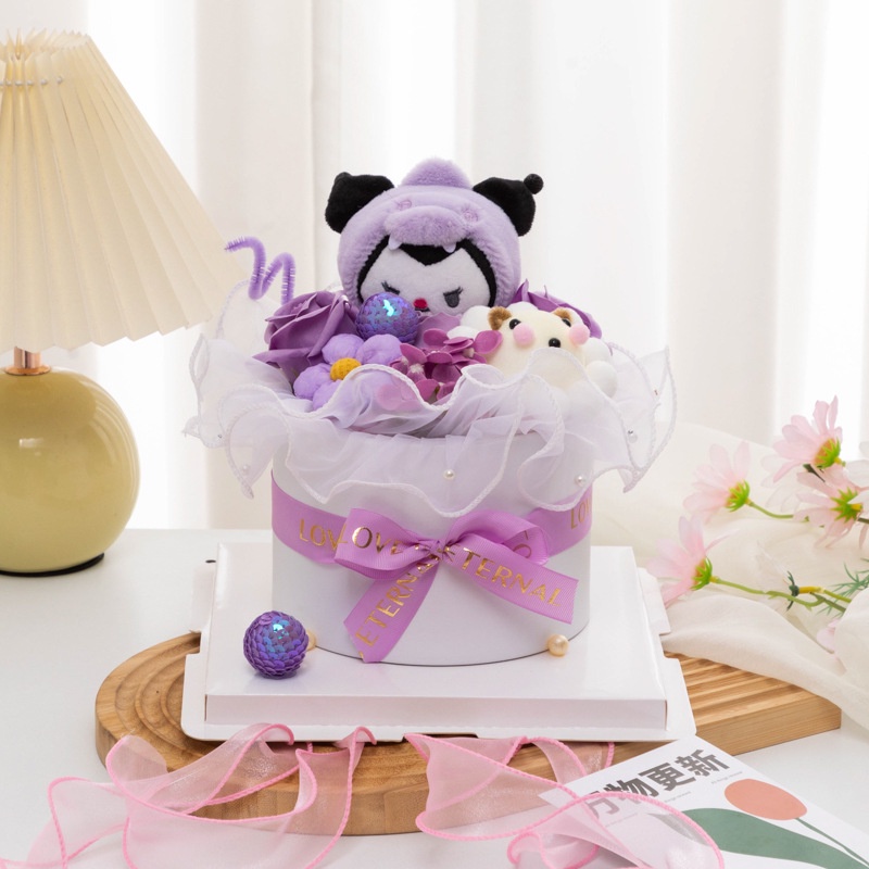 玩偶香皂花抱抱筒<br><span style="font-size: 20px;">(紫款)</span>