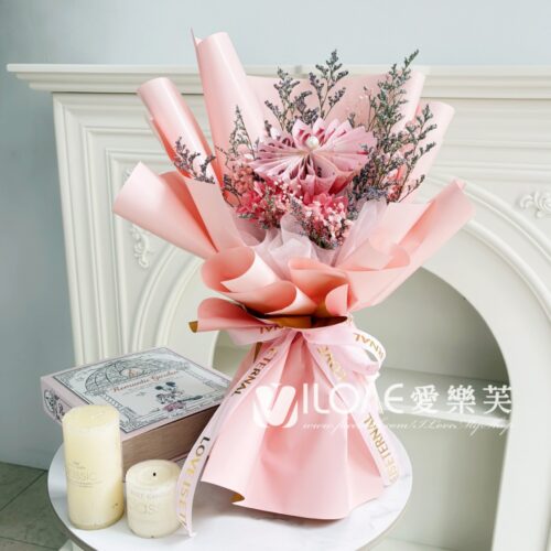 粉紅鈔票花2_副本 甜美櫻花<br><span style="font-size: 18px;">A06 珍珠花款(不含10張現金)</span>