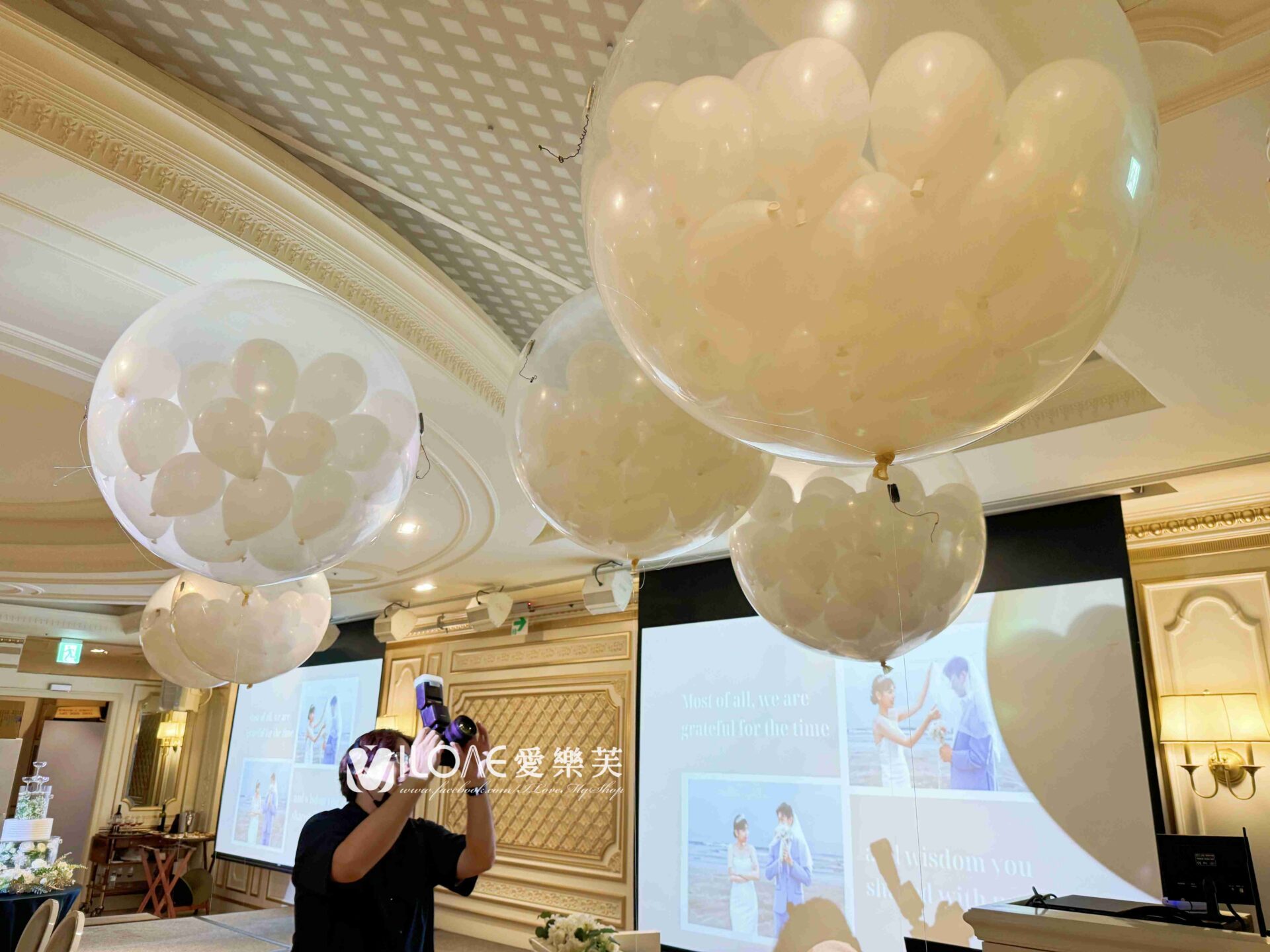 婚禮佈置<br><span style="font-size: 20px;">(天爆球 純白色系)</span>