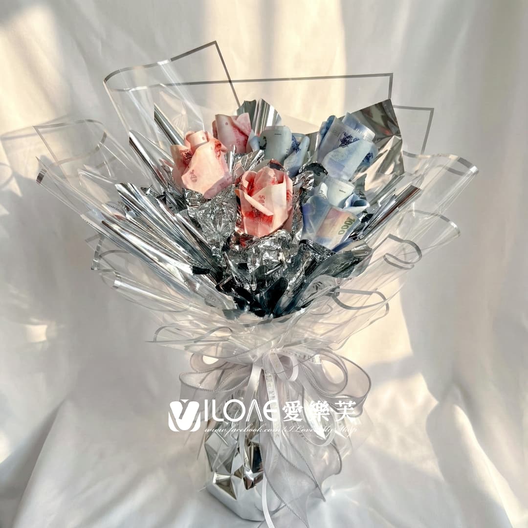 冰晶花束<br><span style="font-size: 18px;">A08 鬱金香花<br>(不含18張現金)</span>
