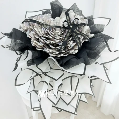酷黑小香風<br><span style="font-size: 18px;">A25 3D千層玫瑰<br>(不含100張現金)</span>