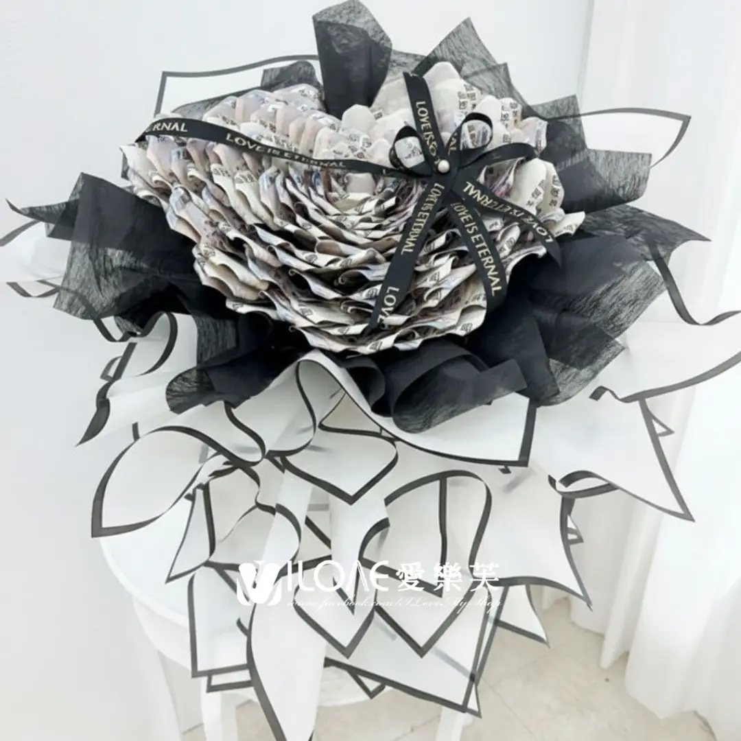 酷黑小香風<br><span style="font-size: 18px;">A25 3D千層玫瑰<br>(不含100張現金)</span>