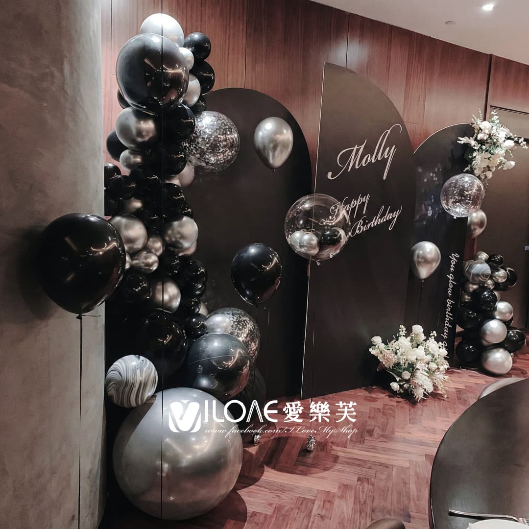 A70生日佈置<br><span style="font-size: 20px;">(墨韻銀光)</span>:圖片 2