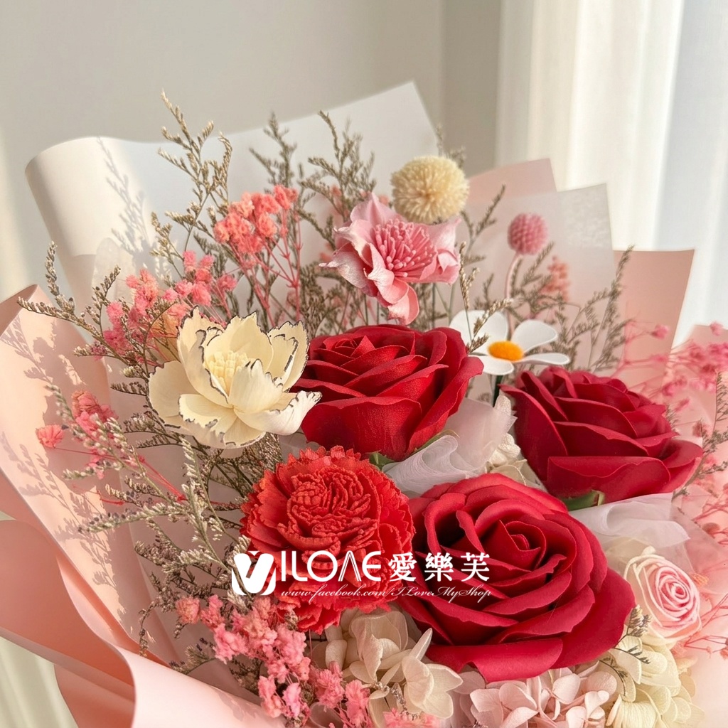 摯愛紅玫<br><span style="font-size: 18px;">(永生/乾燥花)</span>:圖片 2