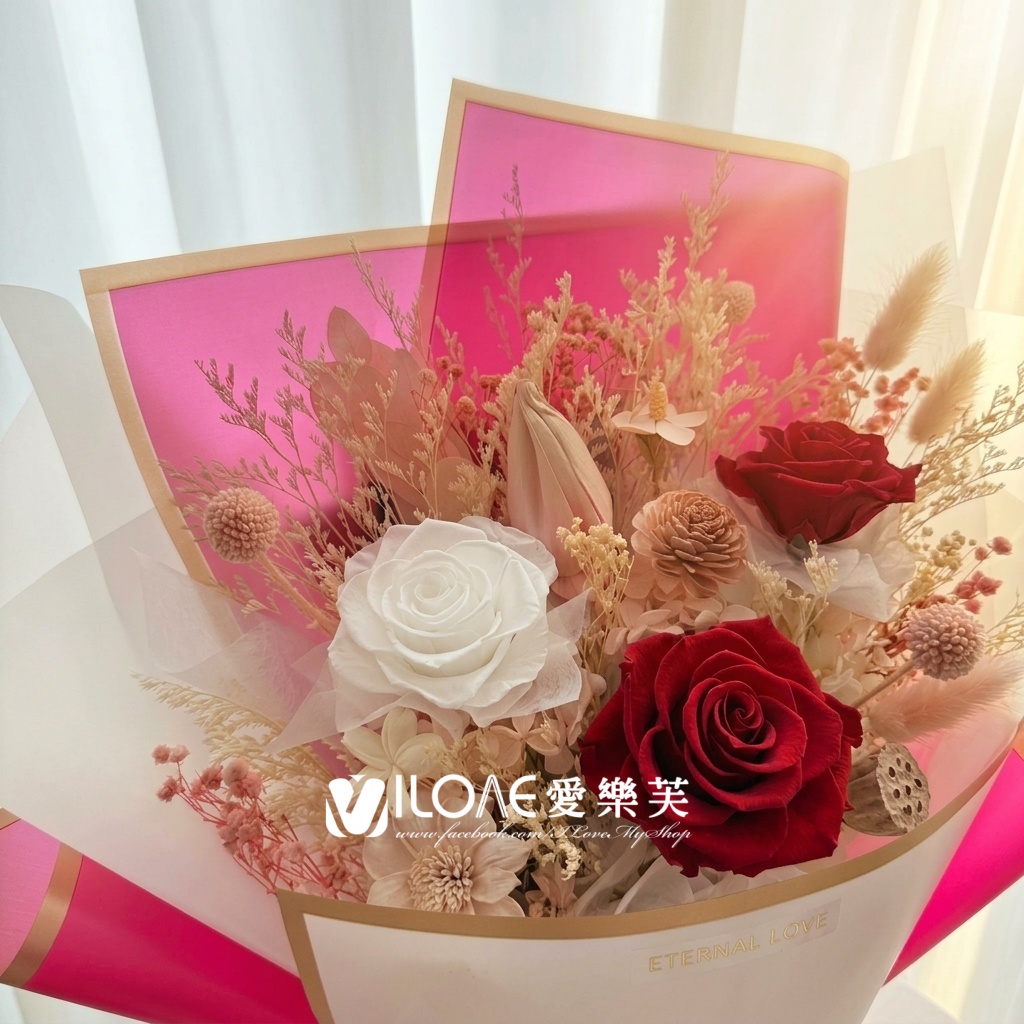 絳紅雪吻<br><span style="font-size: 18px;">(永生/乾燥花)</span>:圖片 3