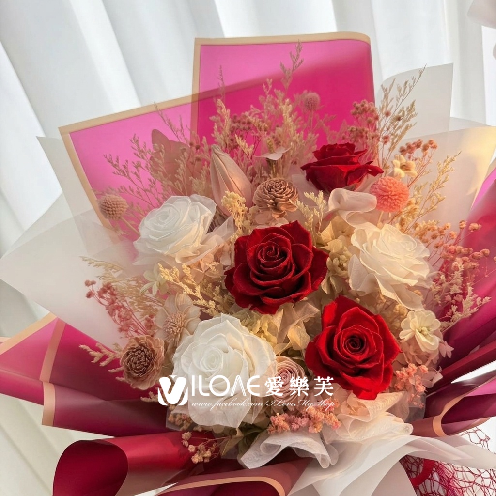 絳紅雪吻<br><span style="font-size: 18px;">(永生/乾燥花)</span>:圖片 2
